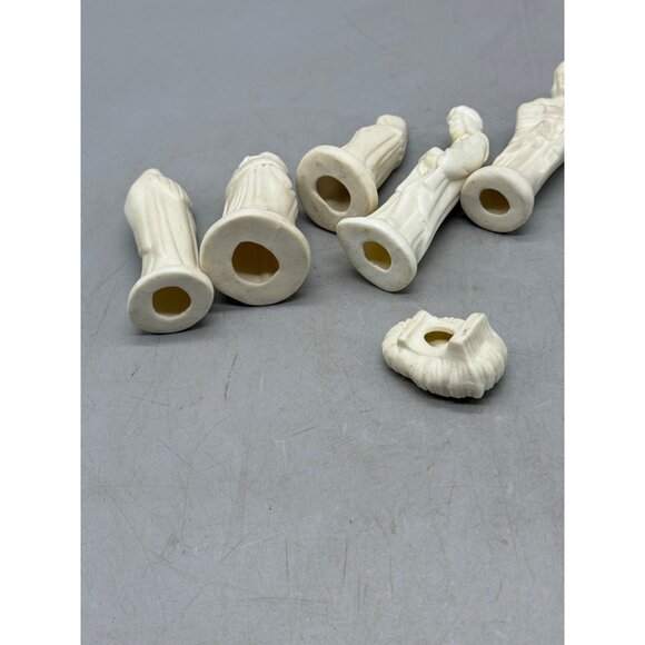 Vintage Nativity Scene Figurines 6-Piece Set White Ceramic Christmas Decor READ - Picture 7 of 7